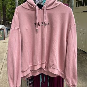 pink sweatshirt